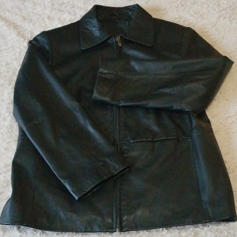 Kathy Ireland Black Leather Jacket